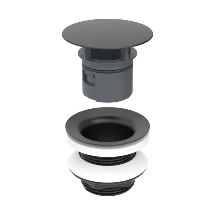 Bonde Geberit à écoulement libre et recouvrement de soupape – Noir mat, Longueur 5 cm Prix Promo
