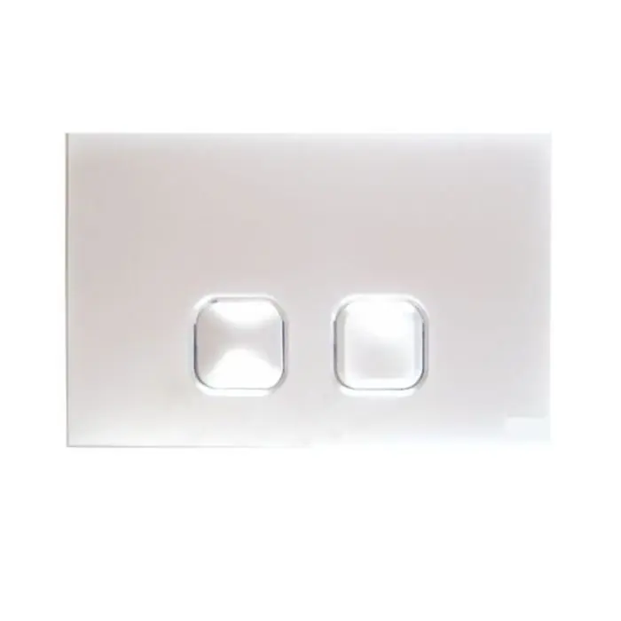 Plaque de commande "PLAIN" double débit chromée en ABS - Regiplast Prix Bas