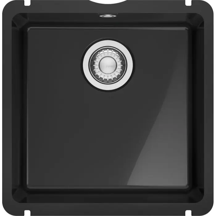Dernier Modèle Évier de cuisine Kubus Fraceram KXK 110-41 onyx - 445 x 454 mm - sous-meuble 50 cm - vidage manuel - Franke