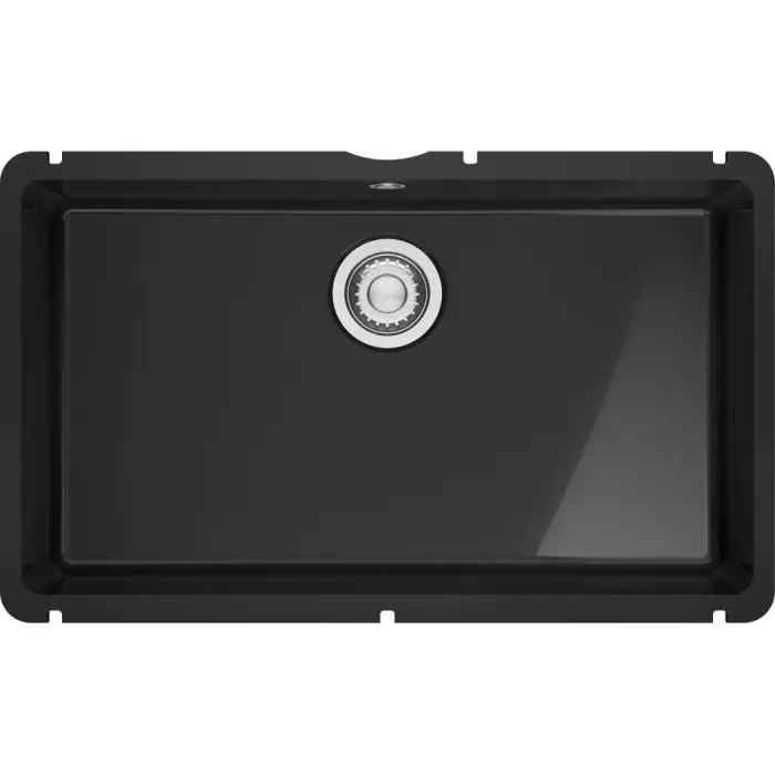 Achat Immédiat Évier de cuisine Kubus Fraceram KXK 110-71 onyx – 745 x 454 mm – sous-meuble 80 cm – vidage manuel – Franke