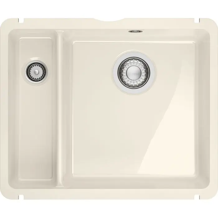 Vente Flash Évier de cuisine Kubus Fraceram KXK 160-37-12 vanilla - 545 x 454 mm - sous-meuble 60 cm - vidage manuel - Franke