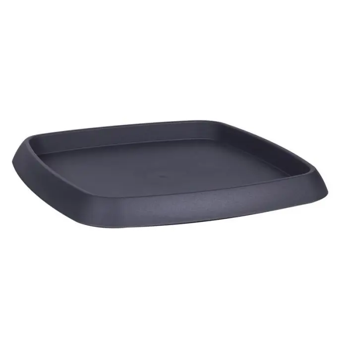 Soucoupe carrée CHORUS Gris anthracite 17,5 cm, pour pot 20 cm – EDA Certifié