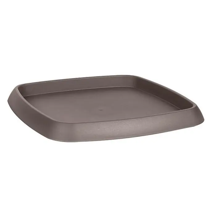 Soucoupe carrée CHORUS Taupe 22 cm, pour pot 25 cm – EDA Meilleure Vente