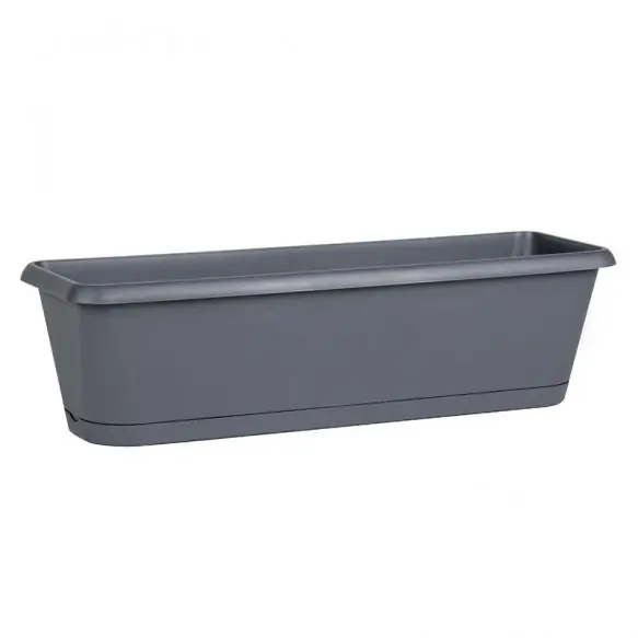 Produit De Marque Jardinière CHORUS Gris anthracite, 58,8 x 18,8 x 16,1 cm, 11,6 L – EDA