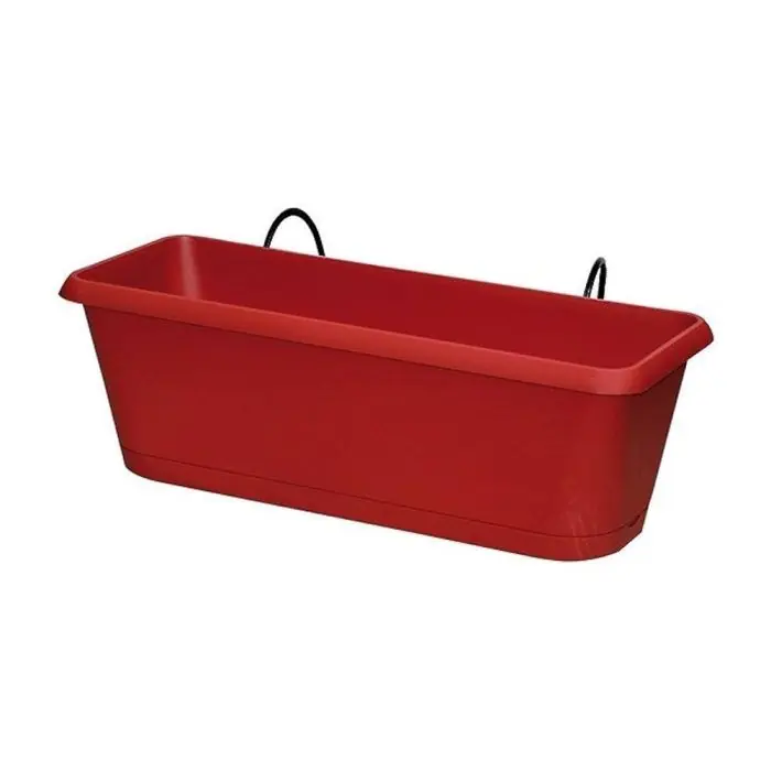 Marque Jardinière CHORUS Rouge rubis, 30 x 12 x 11,4 cm, 2,6 L + Support invisible – EDA