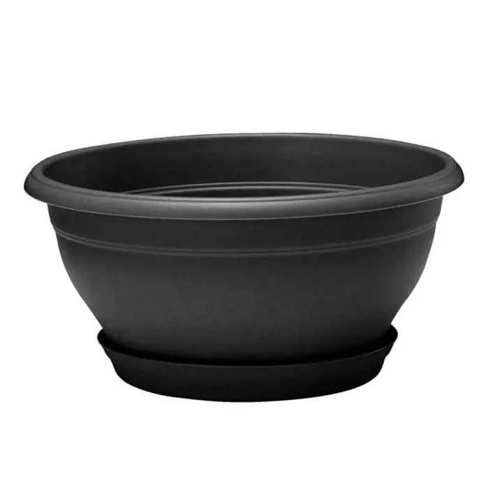 Prix Réduit Coupe LOTUS Gris anthracite avec soucoupe clipsée, 35 x 17,5 cm, 8,4 L – EDA