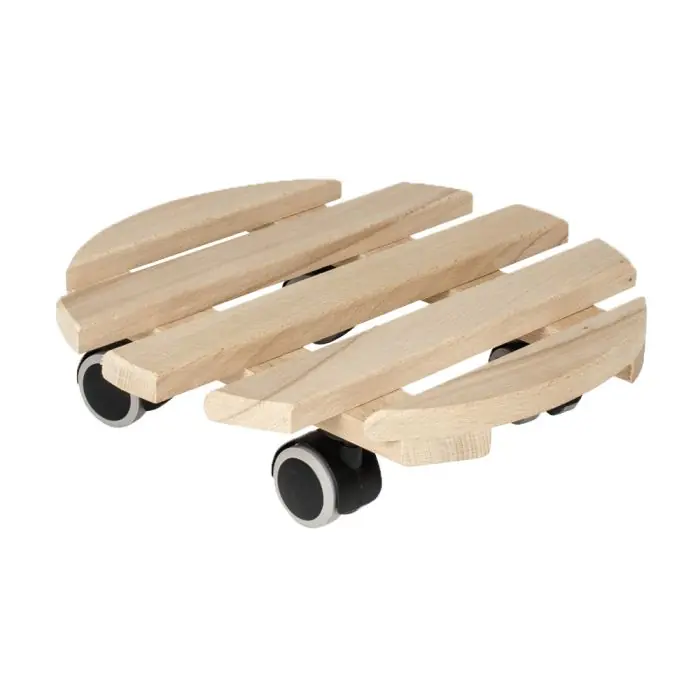 Support à roulettes Ø30 cm en bois de hêtre - EDA Promotion