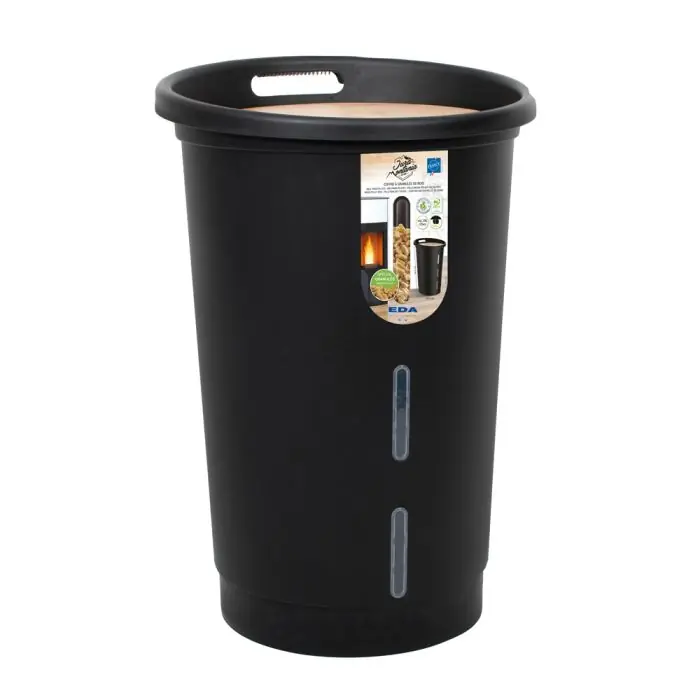 Paiement Sécurisé Coffre à granulés de bois avec roulettes, 38 L, capacité 25 kg - EDA