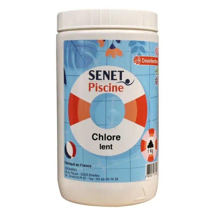 Vente Flash Chlore lent, pastille de 20g - Boite de 1Kg - SENET Piscine
