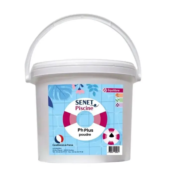 Dernier Modèle pH plus poudre, augmentation du pH - Seau de 5 kg - SENET Piscine