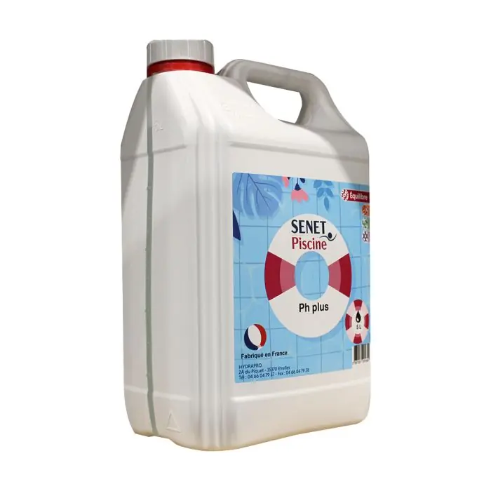 Dernier Modèle pH plus liquide, Augmentation du pH - Bidon de 5L - SENET Piscine
