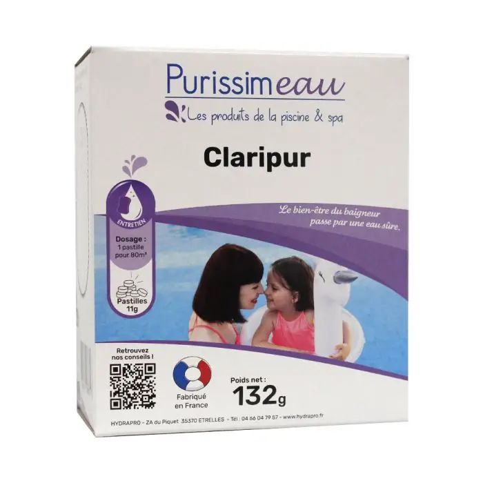 Claripur Floculant en pastilles ultra-concentré - Boite de 12 pastilles de 11g - Purissimeau Expédié Aujourd'hui