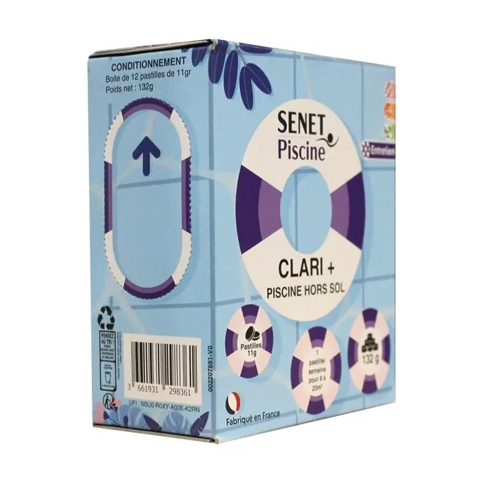 Expédié Aujourd'hui Clari + pour piscine Hors sol - Boite de 12 pastilles de 11g - SENET Piscine