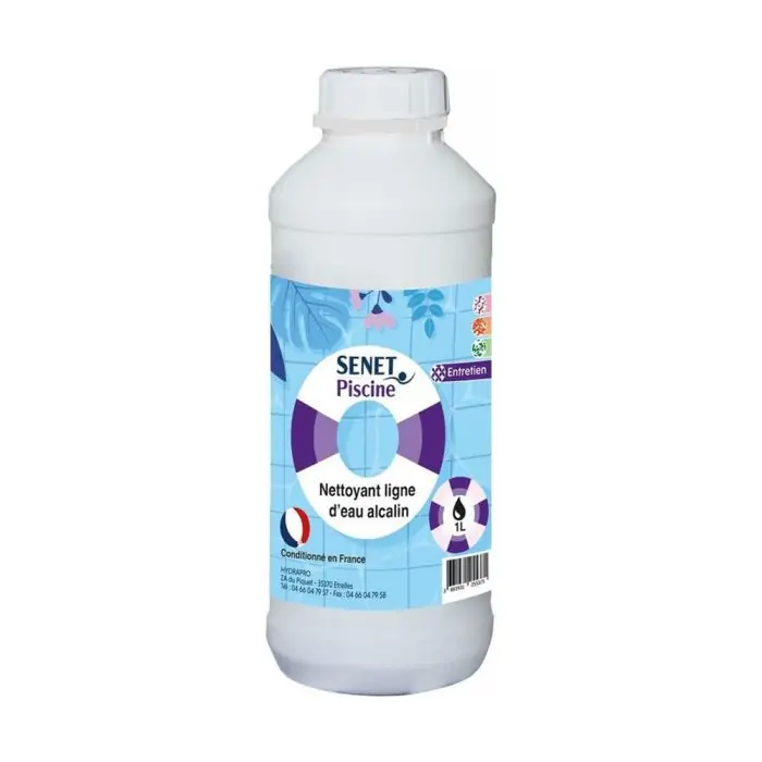 Prix Bas Nettoyant pour ligne d‘eau alcalin ECOCERT - Bidon de 1L - SENET Piscine