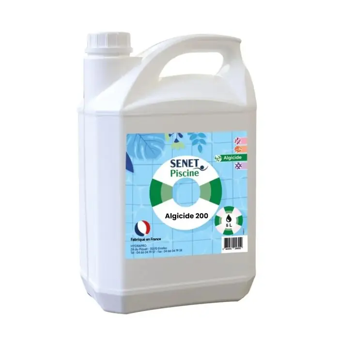 Offre Limitée Algicide 200 - Anti-algue concentré avec séquestrant - Bidon de 5L - Senet Piscine
