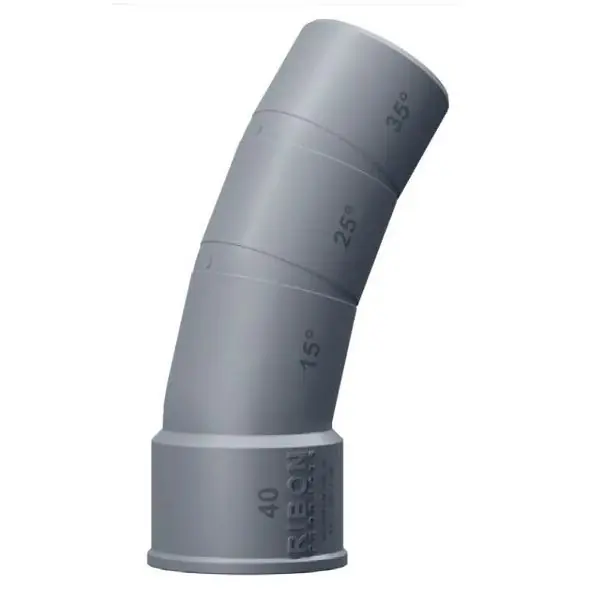 Retour Gratuit Coude mâle-femelle multi-angles 15°/25°/35° – Diamètre 40 mm – Gris – Ribon