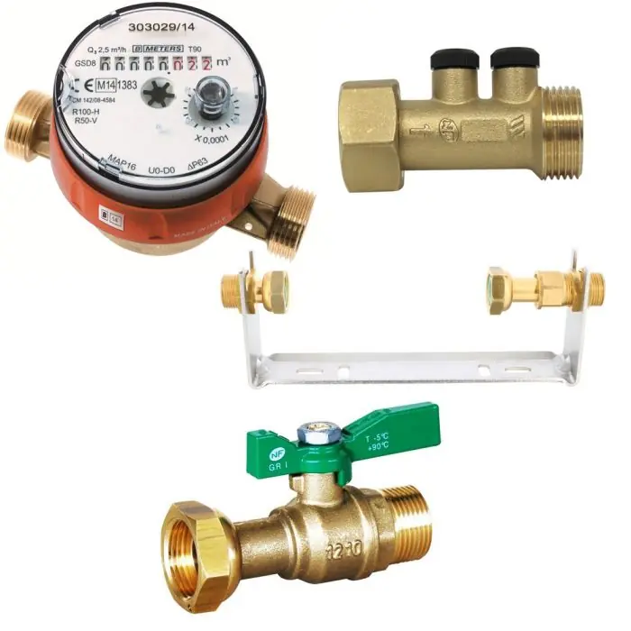 Kit compteur eau chaude avec robinet compteur NF, clapet anti-pollution - Arcanaute Vente Flash