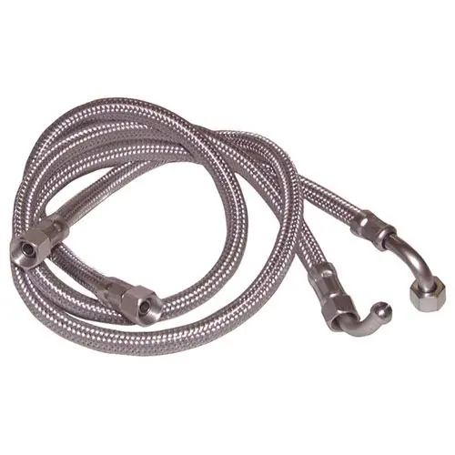 Deux flexibles fioul femelle 1/4" (8/13) x femelle 1/4" (8/13) coudé Ø8 mm longueur 750 mm pour chaudière CHAPPEE - JOANNES - MAZECO - SGB Dernière Chance