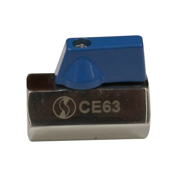 Mini vanne à sphère inox monobloc femelle BSP PN 63 3/8‘‘ (12/17) - Sferaco Marque