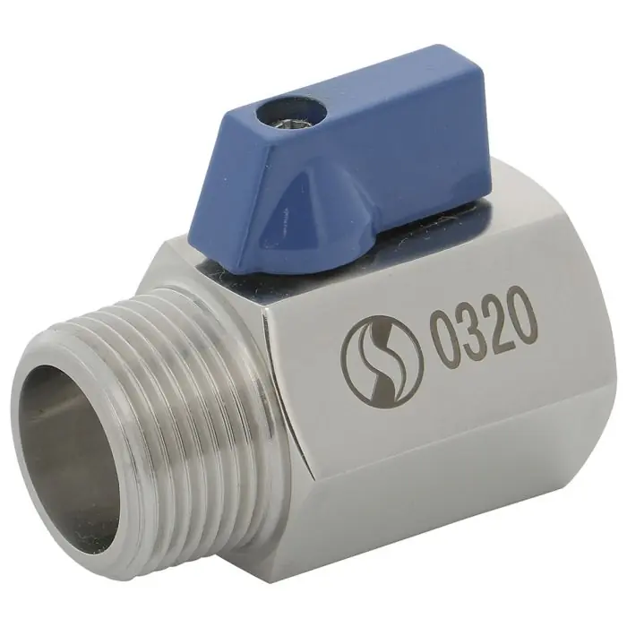 Usine Directe Mini vanne à sphère inox monobloc PN63 mâle femelle BSP 3/4" (20/27) - Sferaco