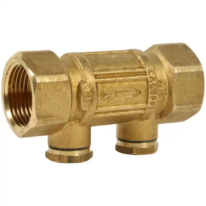Clapet antipollution NF ACS femelle 1/2" (15/21) avec bouchons laiton 1/4" (8/13) - Longueur 68 mm - Sferaco Certifié