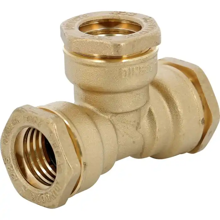 Té égal 90° DECA laiton tube PE ancienne génération Ø21 - Sferaco Prix Choc