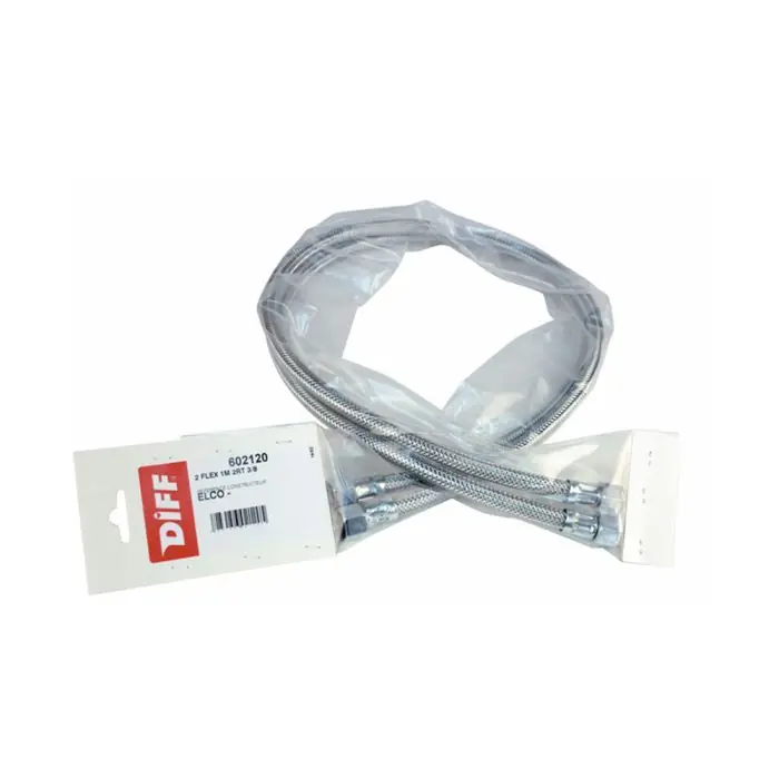2 Flexibles fioul Femelle 3/8&Prime; x Femelle 3/8&Prime;, droit, Ø8 mm, longueur 1000 mm pour chaudière ELCO, SICMA Satisfait Ou Remboursé