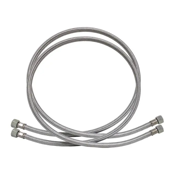2 Flexibles fioul Femelle 3/8&Prime; x Femelle 3/8&Prime;, droit, Ø8 mm, longueur 1200 mm pour chaudière ELCO Haute Qualité
