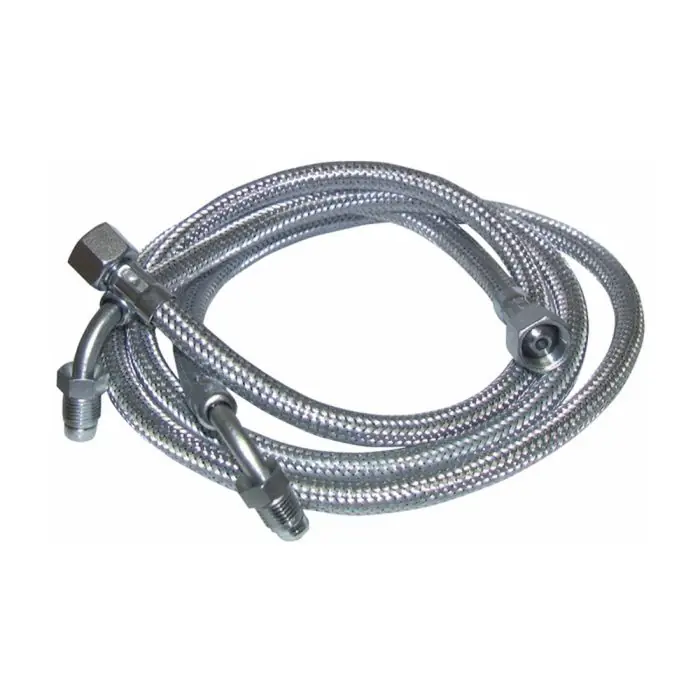 Quantité Limitée 2 Flexibles fioul Femelle 3/8" x Mâle 1/4", coudé, Ø8mm, longueur 1000 mm pour chaudière ELCO
