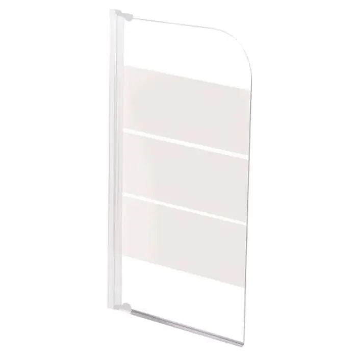 Pare-baignoire 1 volet 3 bandes blanches ERIS 2 – L 80 x H 140 cm – ONDEE By Ayor Dernier Modèle
