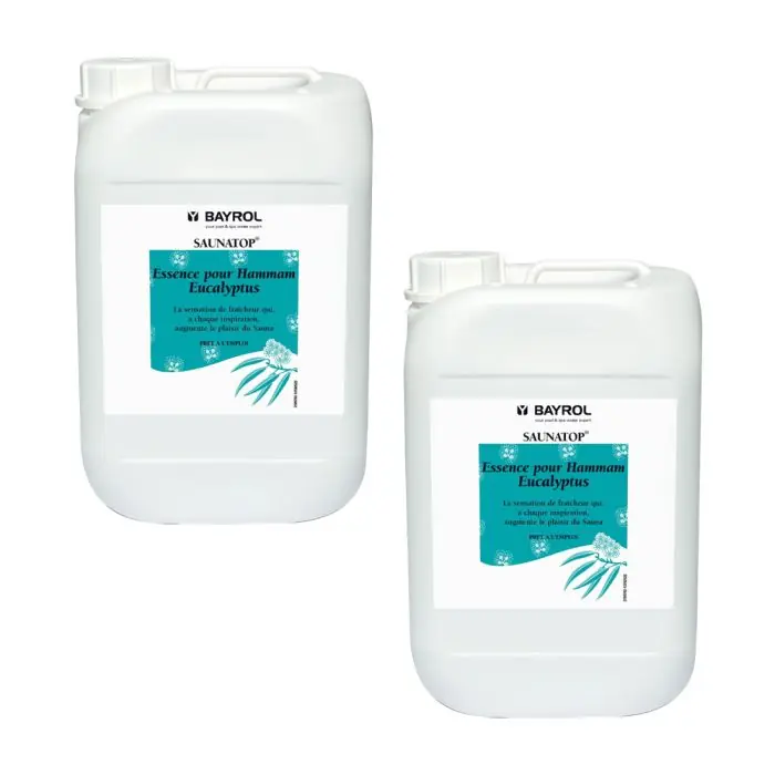 Offre Spéciale Lot de 2 bidons Saunatop Eucalyptus – Essences aromatiques Bidon de 6L pour hammams – Bayrol