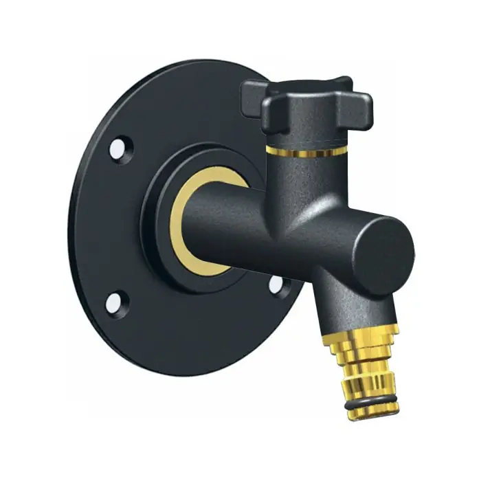 Commander Maintenant Robinet de jardin antigel OSLO vertical Mâle 1/2&Prime; (15/21) avec son applique PER à visser Femelle 1/2‘‘ (15/21) – Manganèse – Anquier