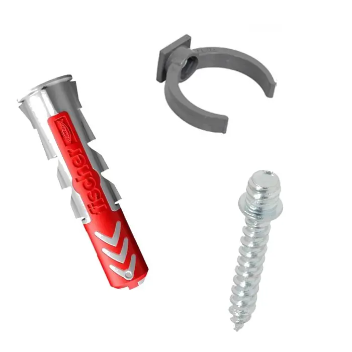 Haute Qualité Ensemble de 1 collier tube de descente Ø50 Gris + 1 Vis 7×40 mm + 1 Cheville DuoPower 8×40 mm – Arcanaute