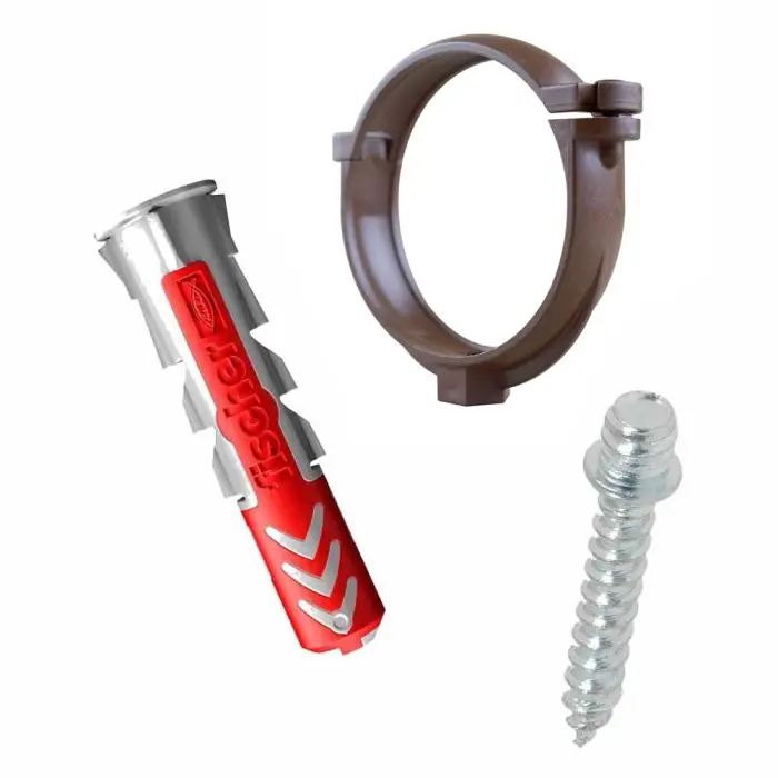 Ensemble de 1 collier tube de descente Ø80 Cuivre + 1 Vis 7x40mm + 1 Cheville Duopower 8x40mm – Arcanaute Satisfait Ou Remboursé