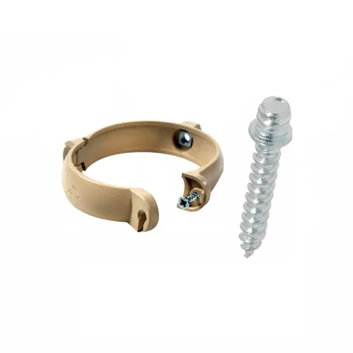 Ensemble de 1 collier tube de descente Ø80 Sable + 1 Vis 7x40mm - Arcanaute Paiement Sécurisé