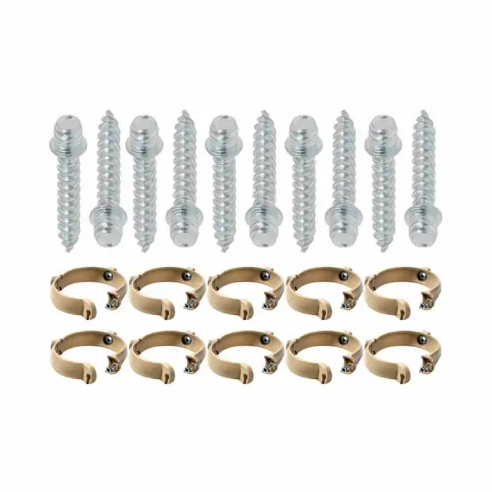 Ensemble de 10 colliers tube de descente Ø80 Sable + 10 Vis 7x40mm - Arcanaute Meilleur Choix
