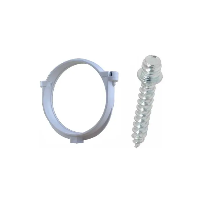 Dernier Modèle Ensemble de 1 collier tube de descente Ø100 Blanc + 1 Vis 7x40mm - Arcanaute