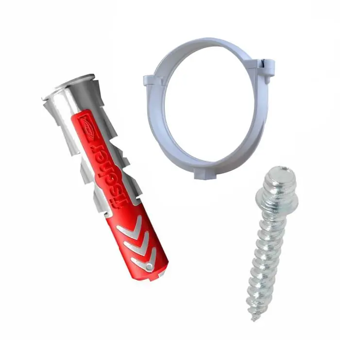 Dernière Chance Ensemble de 1 collier tube de descente Ø100 Blanc + 1 Vis 7x40mm + 1 Cheville Duopower 8x40mm – Arcanaute