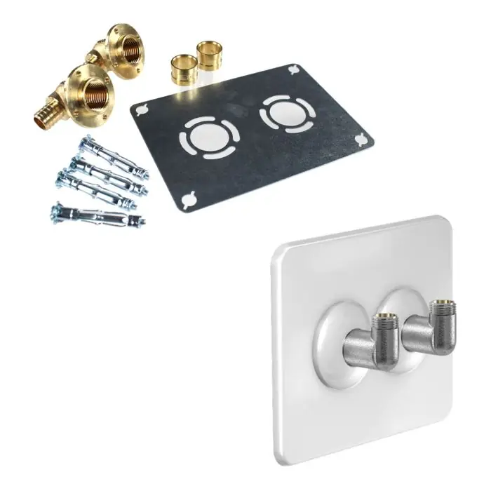Kit Robifix + cache poli blanc avec coudes (Évier / Lavabo) 50mm PER Ø16 - Femelle 1/2" (15/21) à glissement - Watts Prix Promo