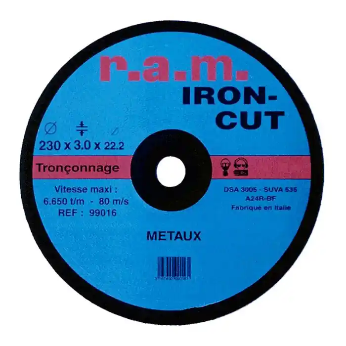 Commander Maintenant Disque abrasif IRON-CUT diamètre 115 x 1,6 mm pour tronçonnage – RAM
