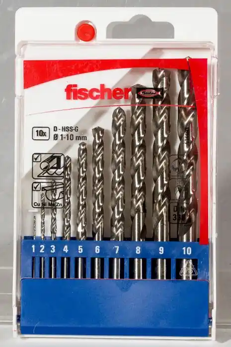 Coffret plastique de 10 forets métal HSS-G queue lisse - Fischer Top Vente