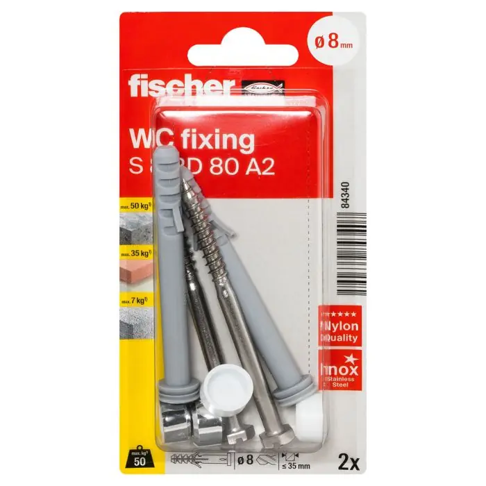 Nouveauté Kit de fixation pour WC au sol Ø8 x 80 mm - Fischer