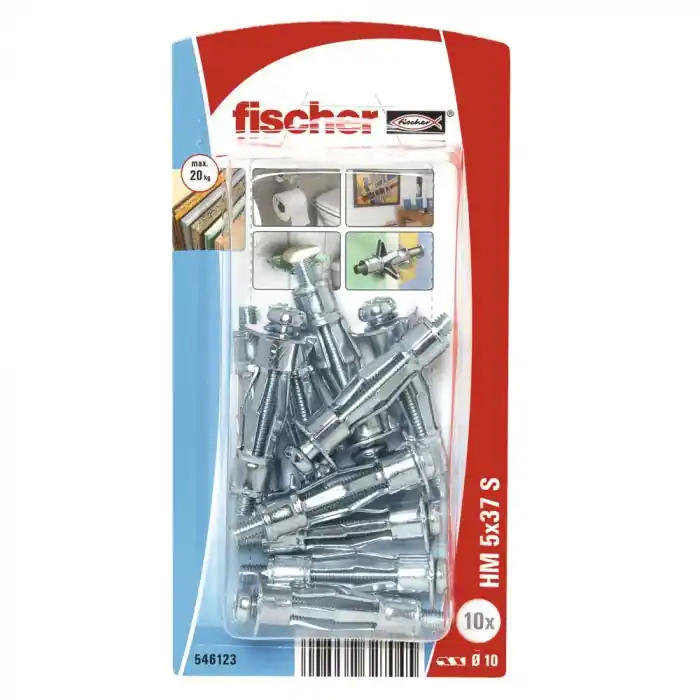 10 chevilles métallique Ø5 x 37 mm HM avec vis Ø5 x 45 mm – Fischer Acheter En Ligne