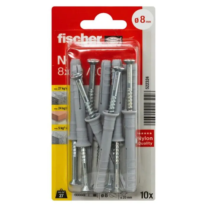 10 chevilles à frapper N Ø8 x 60 mm collerette plate et clou tête fraisée pour structures en bois – Fisher Acheter Direct