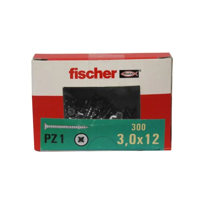 300 Vis VBA tête fraisée Power-Fast PZ1 Ø3 x 12 mm - Filetage total - Fischer Authentique