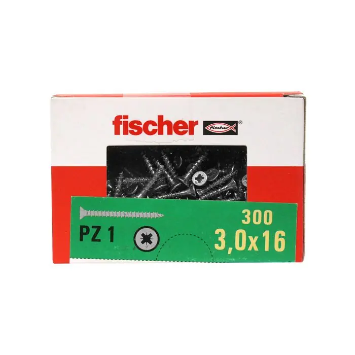 300 Vis VBA tête fraisée Power-Fast PZ1 Ø3 x 16 mm – Filetage total – Fischer Expédition Rapide