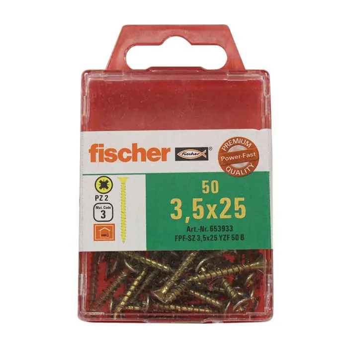 50 Vis VBA tête fraisée Power-Fast PZ2 Ø3,5 x 25 mm - Fischer Promotion Saisonnière