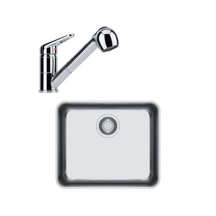 Achetez Aujourd&rsquo;hui Pack évier Aton 510 x 530 mm en inox avec mitigeur Novara Plus – Sous meuble 60 cm – Franke