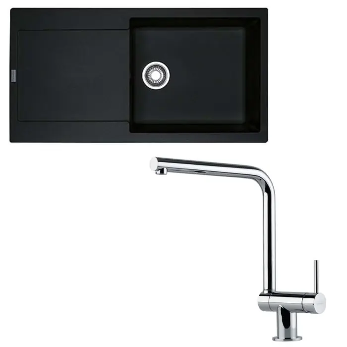 Retour Gratuit Pack évier XL Maris Fraganit onyx 970 x 500 x 200 mm + mitigeur Neptune rabattable - Franke