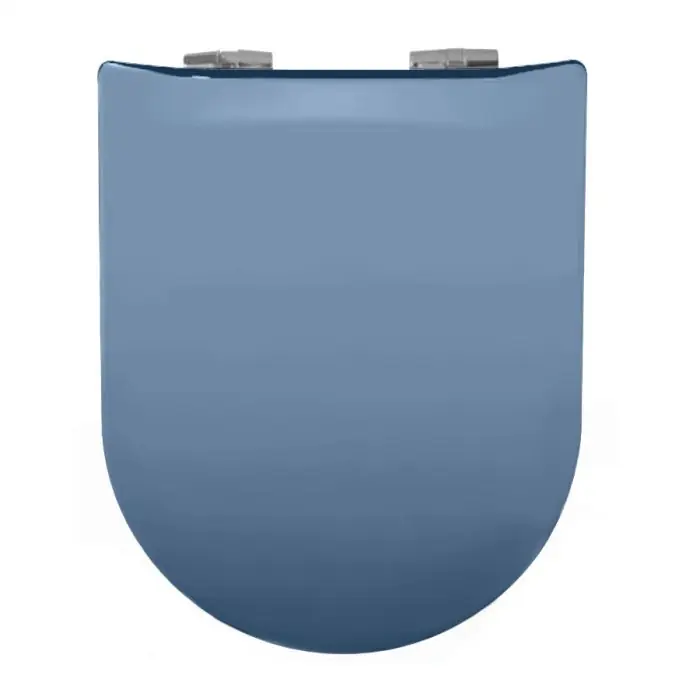 Abattant WC Wood Slim Bleu bermudes céramique Brillante – descente assistée – déclipsable – Olfa Achat Immédiat